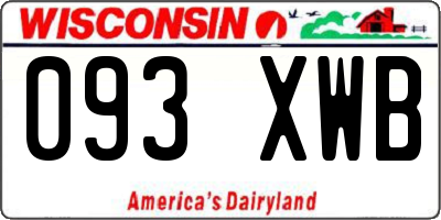 WI license plate 093XWB