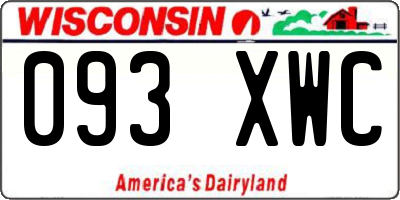 WI license plate 093XWC