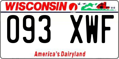 WI license plate 093XWF