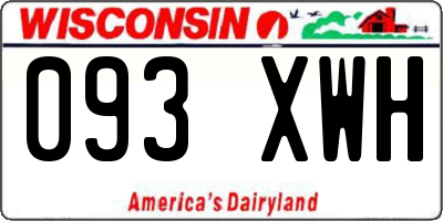 WI license plate 093XWH