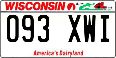 WI license plate 093XWI