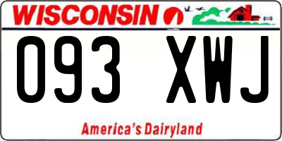 WI license plate 093XWJ