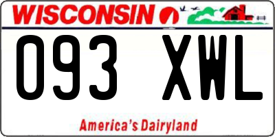 WI license plate 093XWL