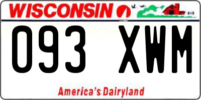 WI license plate 093XWM