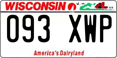 WI license plate 093XWP