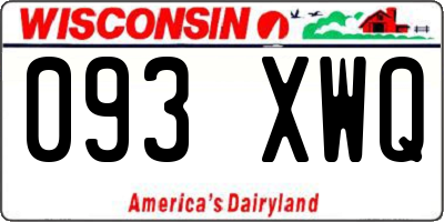 WI license plate 093XWQ