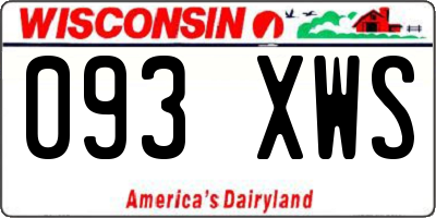 WI license plate 093XWS