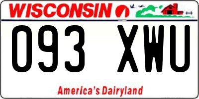 WI license plate 093XWU