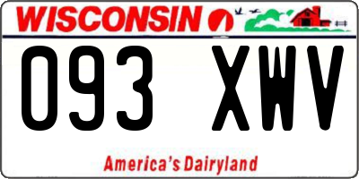 WI license plate 093XWV