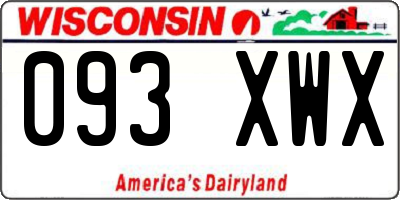 WI license plate 093XWX