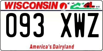 WI license plate 093XWZ