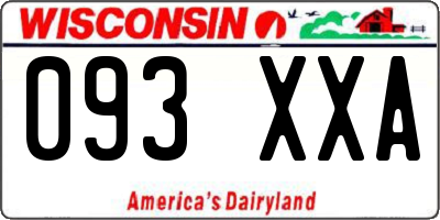 WI license plate 093XXA