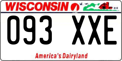 WI license plate 093XXE