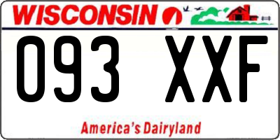WI license plate 093XXF