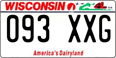 WI license plate 093XXG