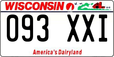 WI license plate 093XXI