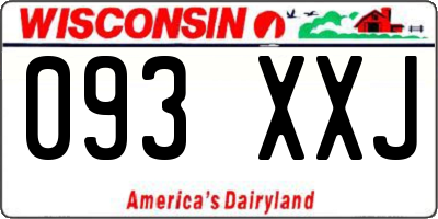 WI license plate 093XXJ
