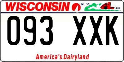 WI license plate 093XXK
