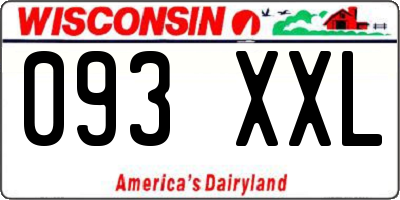 WI license plate 093XXL