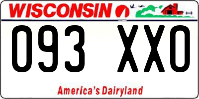 WI license plate 093XXO