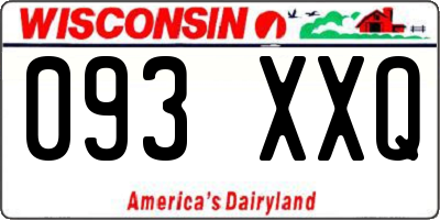 WI license plate 093XXQ
