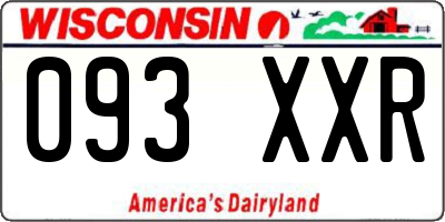 WI license plate 093XXR