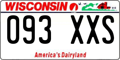 WI license plate 093XXS
