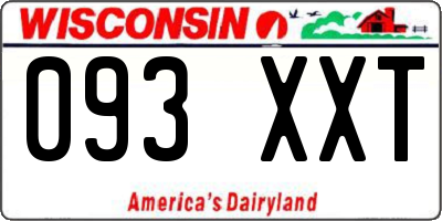 WI license plate 093XXT