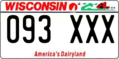 WI license plate 093XXX