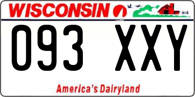 WI license plate 093XXY
