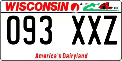 WI license plate 093XXZ