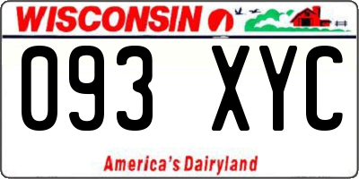 WI license plate 093XYC
