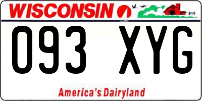 WI license plate 093XYG