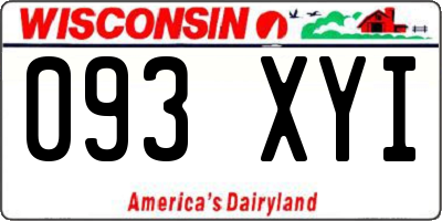 WI license plate 093XYI