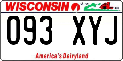 WI license plate 093XYJ