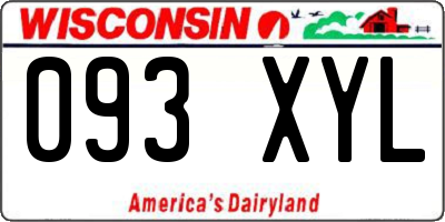 WI license plate 093XYL