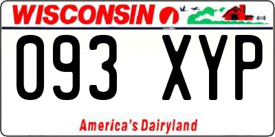 WI license plate 093XYP