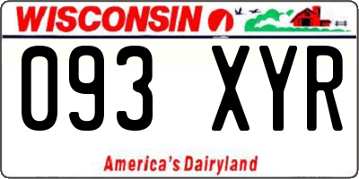 WI license plate 093XYR