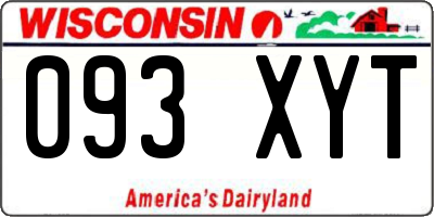 WI license plate 093XYT