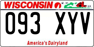 WI license plate 093XYV