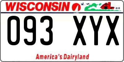 WI license plate 093XYX