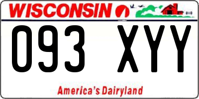 WI license plate 093XYY
