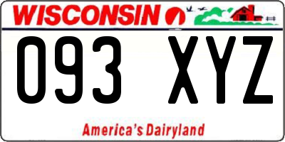 WI license plate 093XYZ