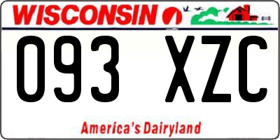 WI license plate 093XZC