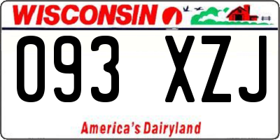 WI license plate 093XZJ