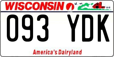 WI license plate 093YDK