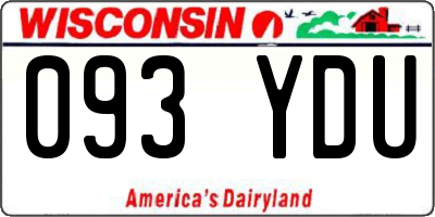 WI license plate 093YDU