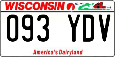 WI license plate 093YDV