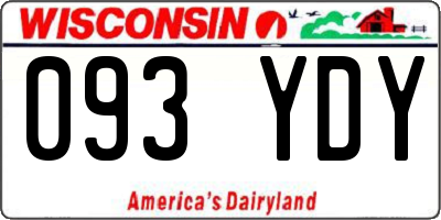 WI license plate 093YDY