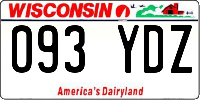 WI license plate 093YDZ